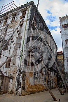 Decaying historical city stone town in zanzibar