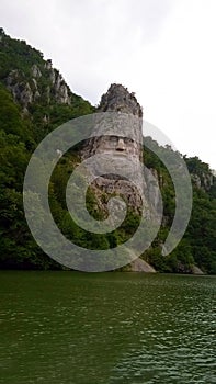 Decebal head rock