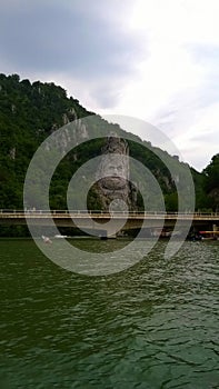 Decebal head rock