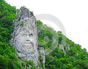 Decebal head statue in Romania