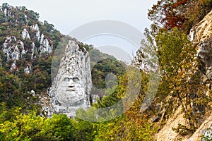 Decebal the rock statue