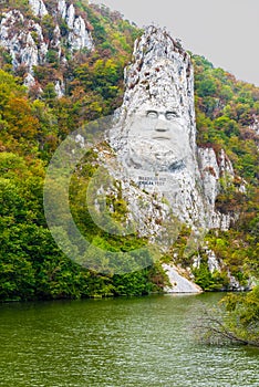 Decebal the rock statue