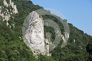 Decebalus Rock Sculpture, Kazan Gorge, Romania