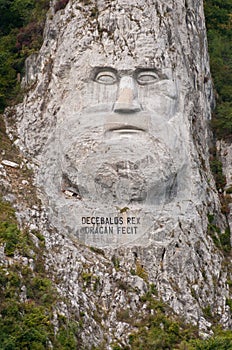 Decebalus rock statue photo