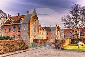 December 04, 2016: Red brick houses of Roskilde, Denmark