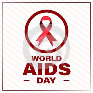 December 1 is World AIDS Day. Red ribbon concept. Vector illustration.