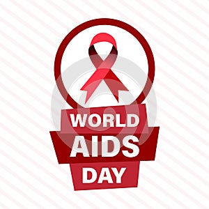 December 1 is World AIDS Day. Red ribbon concept. Vector illustration.