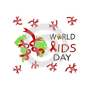 december 1 is world aids day vector illustration
