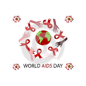 december 1 is world aids day vector illustration