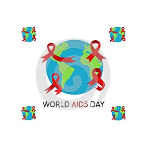 december 1 is world aids day vector illustration
