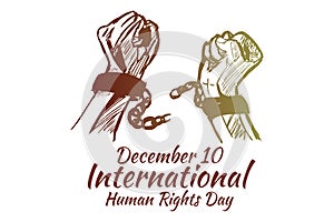December 10, International human rights day vector illustration