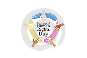 December 10, International human rights day vector illustration.