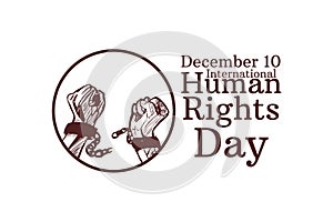 December 10, International human rights day vector illustration.