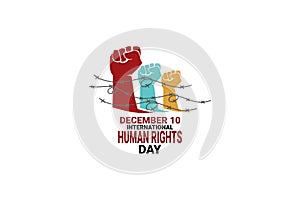 December 10, International human rights day vector illustration.