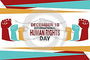 December 10, International human rights day vector illustration.