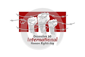 December 10, International human rights day vector illustration.