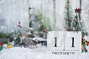 December 11th Calendar Blocks with Christmas Decorations