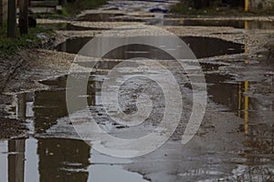 December 13, 2020 Balti Moldova mud and puddles in bad weather