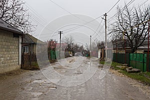 December 13, 2020 Balti Moldova mud and puddles in bad weather