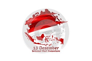 December 13, Happy Nusantara Day vector illustration.