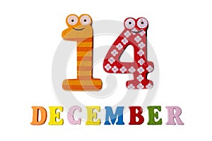 December 14 on white background, numbers and letters.