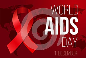 December 1st poster. Word AIDs Day awareness card