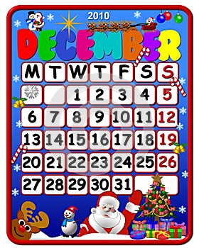 December 2010 calendar
