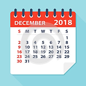 December 2018 Calendar Leaf - Illustration