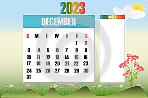 December 2023 - Calendar. Week starts on Sunday