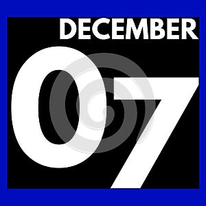 December 7 . Modern daily calendar icon .date ,day, month .calendar for the month of December