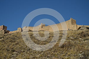 December 28, 2013. Albarracin, Teruel, Aragon, Spain. Medieval Fortress Walls Alcazar Very Well Preserved. History, Travel, Nature