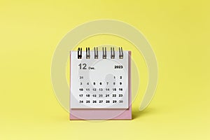 December calendar 2024 on the background of a wooden table.Planning for every day