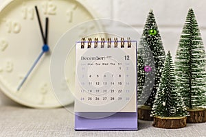 December calendar 2024 on the background of a wooden table.Planning for every day