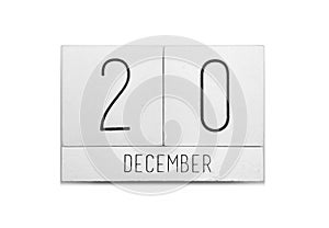 December 20 calendar