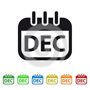 December Calendar Icon - Colorful Vector symbol