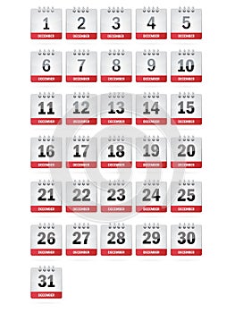 December Calendar Icons