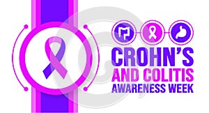 December is Crohn’s and Colitis Awareness Week background template. Holiday concept.