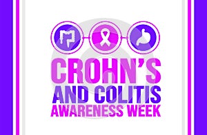 December is Crohn’s and Colitis Awareness Week background template. Holiday concept.