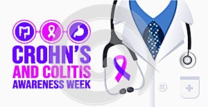 December is Crohn’s and Colitis Awareness Week background template. Holiday concept.