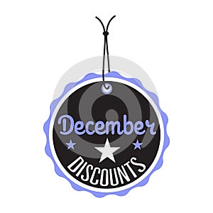 December discounts isolated tag