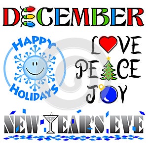 December Events Clip Art Set/eps