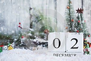 December 2nd Calendar Blocks with Christmas Decorations