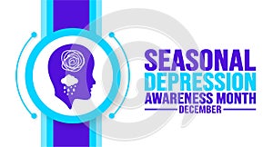 December is Seasonal Depression Awareness Month background template. Holiday concept.