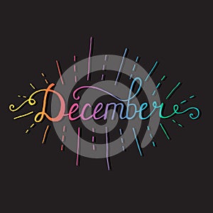 December. Typographic Design. Black Hand Lettering