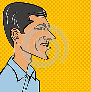 Vector cartoon of Beto O`Rourke, past candidate for Texas senator and possible 2020 candidate for president of the United States. photo