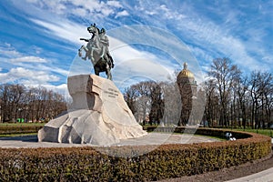 Decembrist square and the monument to the Bronze horseman