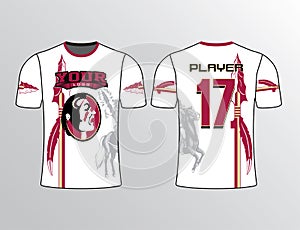 Decent color white red indian theme jersey template