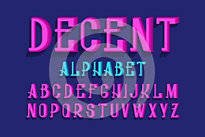 Decent isolated english alphabet. Urban 3d letters font