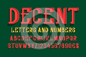 Decent letters and numbers with currency signs. Urban 3d font. Isolated english alphabet