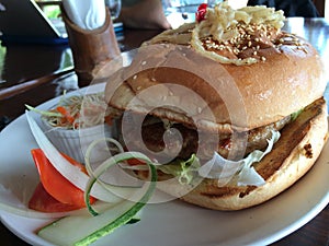 Decent size hamburger, Philippines
